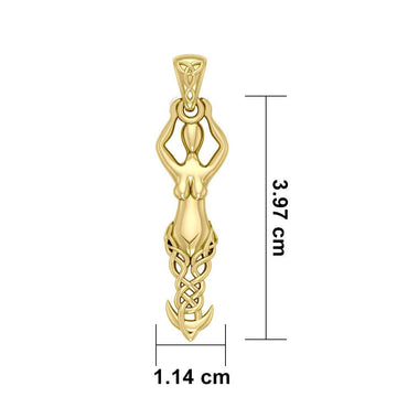 Solid Gold Celtic Goddess Pendant GPD5471 - Jewelry